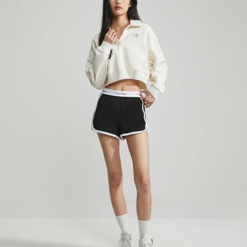 Calvin Klein Modern Gravity Band Casual Shorts Women’s Size S Black White Trim - Picture 2 of 10